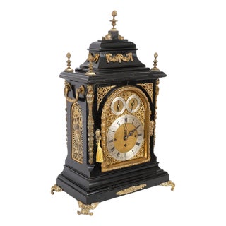 Antique Ormolu Mounted Ebonised Gilt Bronze Chiming Mantel Clock, C1860 For Sale