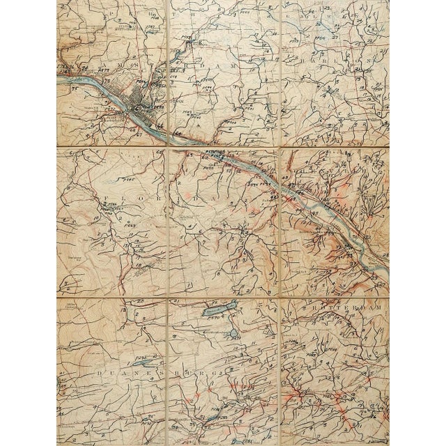 Amsterdam New York C. 1900 Us Geological Survey Folding Map For Sale