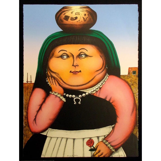 David Bradley "Homage to Botero" Signed Limited Edition Lithograph Print Unframed For Sale - Image 4 of 4
