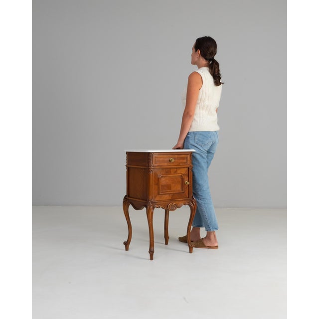 19th Century French Louis XV Bedside Table With Marble Top For Sale In Greensboro - Image 6 of 18