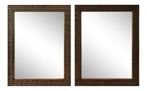 1950s Gilt Wood Greek Key Mirrors - A Pair