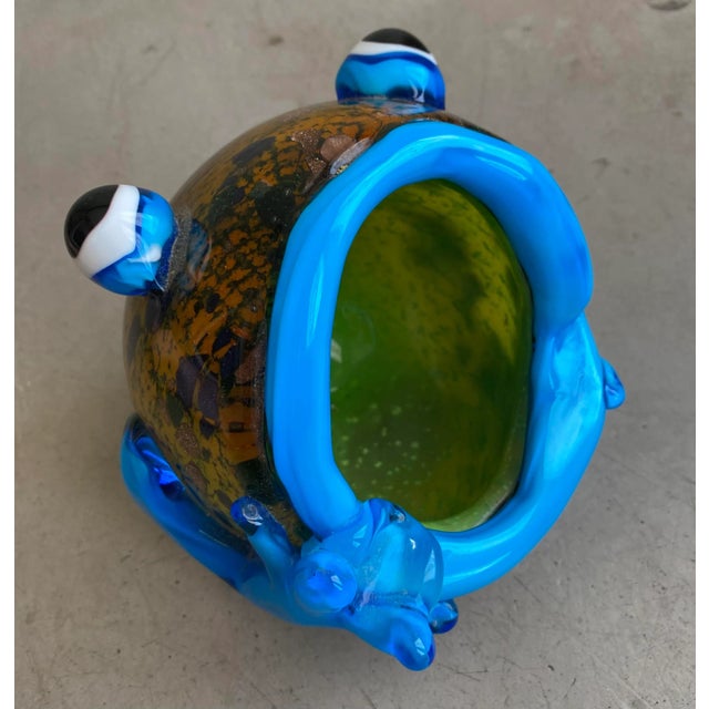 Large vintage Italian glass frog bowl or dish. Measures 6” tall, 6” wide. Could be used as an ashtray, candy dish, or just...