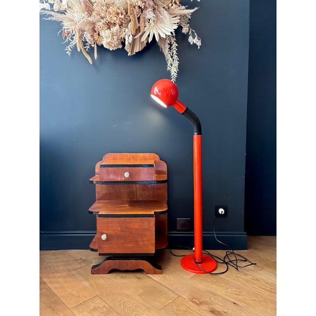 1970s Vintage Floor Lamp in Orange Lacquered Metal, 1970s For Sale - Image 5 of 5
