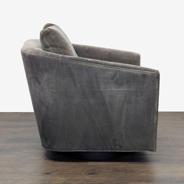 Fairfield Fairfield Chair Co. Coco Grande Modern Gray Swivel Lounge Chair For Sale - Image 4 of 5
