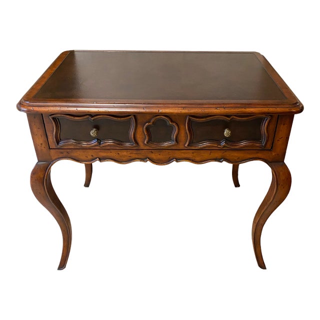Drexel Heritage Table With Leather Inlay For Sale