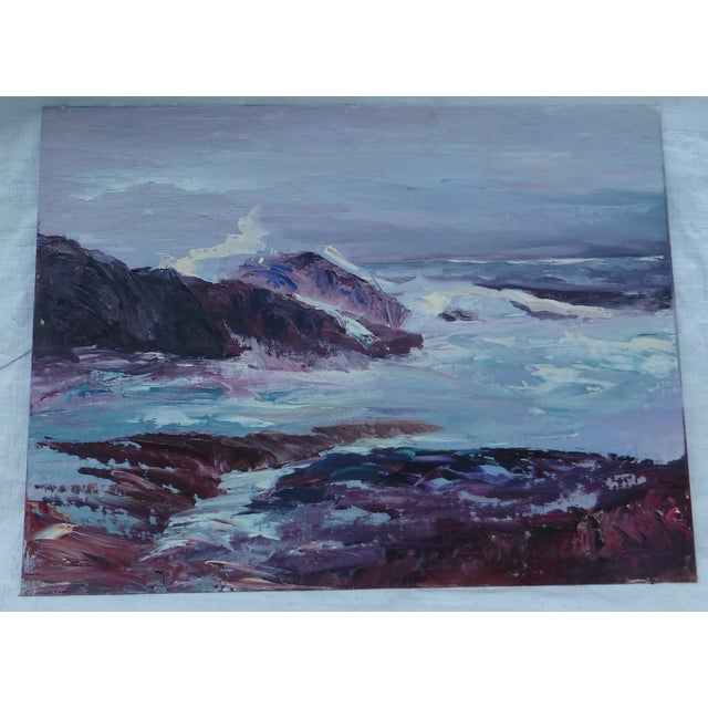 H.L. Musgrave Oil Painting, Turbulent Ocean Scene Chairish