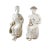 This is a pair of late 20th Century Blanc De Chine style Chinoiserie statues of a couple sitting on garden stools. This is...