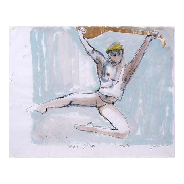 "Apollo" Chase Finlay Ballet Dancer - Figurative Abstract on Paper by Marc Foster Grant For Sale