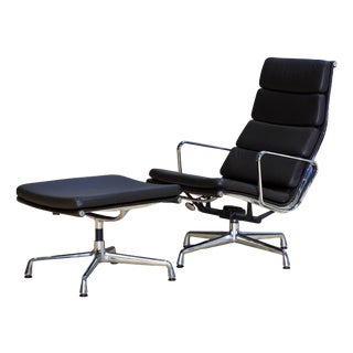 Set of Soft Pad Lounge Chair and Ottoman by Charles and Ray Eames, 2009 For Sale