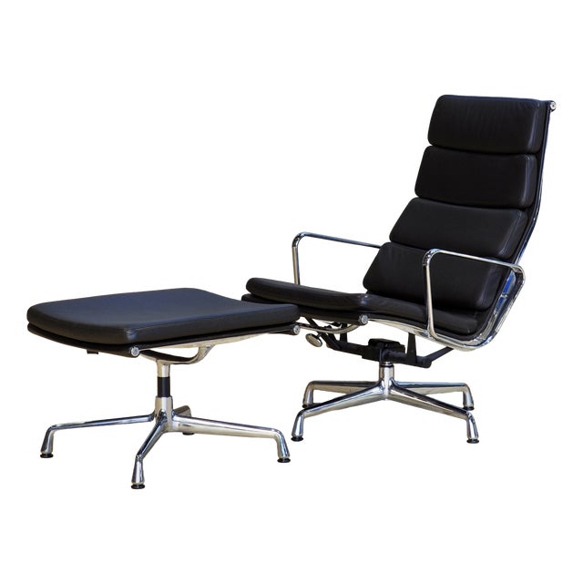 Set of Soft Pad Lounge Chair and Ottoman by Charles and Ray Eames, 2009 For Sale