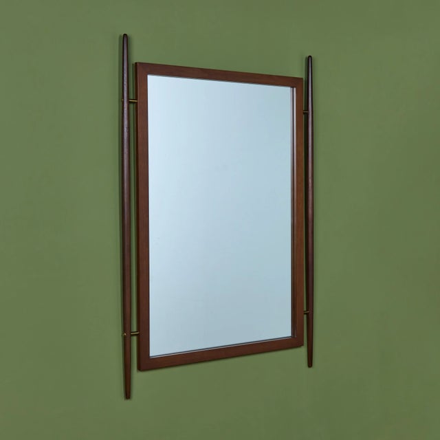 Walnut Wall Mirror For Sale - Image 4 of 8