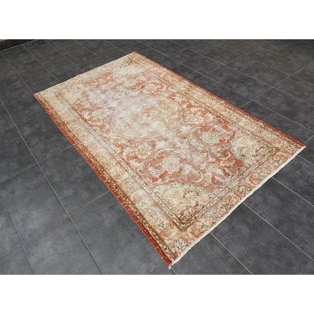 1960s Vintage Turkish Handmade Rug-4’4’x7’3" For Sale - Image 4 of 11