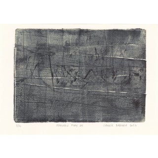 Presidio Play-05 Original Monoprint - 5*7 Abstract Landscape Almond Black Art Painting by Carrie Bergey For Sale