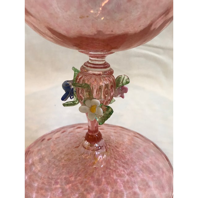 Renaissance 19th Century Hand Blown Pink Venetian Tazza For Sale - Image 3 of 12