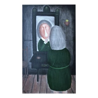 Zurab Kurchishvili, My Granny Polli, 1990, Oil on Canvas, Framed For Sale