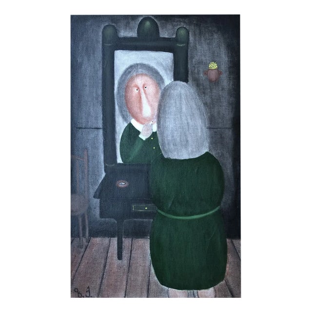 Zurab Kurchishvili, My Granny Polli, 1990, Oil on Canvas, Framed For Sale