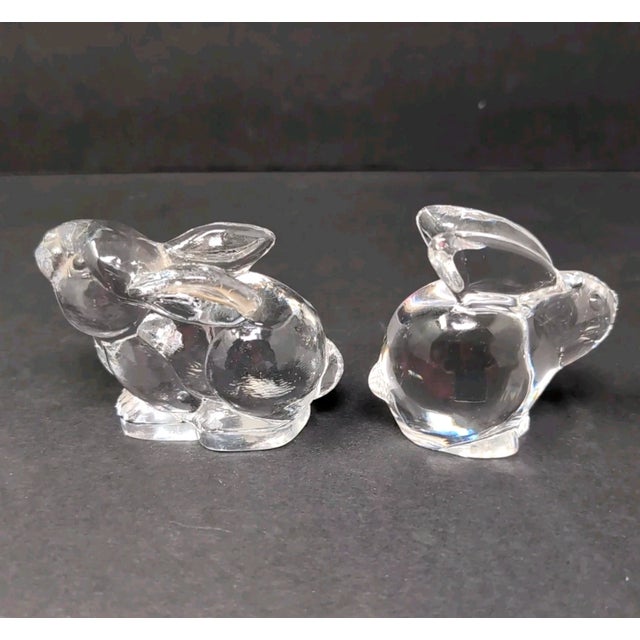 VTG Oneida Bunny Rabbit Figurines Set of 2 Lead Crystal Clear Hand Cut & Blown Very good condition. No chips or cracks....