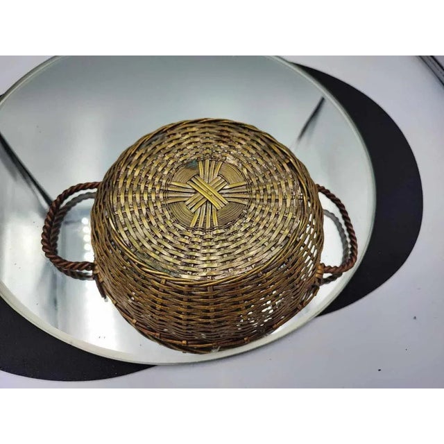 Art Deco Brass Woven Basket, 1920s For Sale - Image 4 of 6