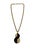 Trifari Vintage Signed Crown Trifari Gold Tone Rope Chain Necklace With Black Bakelite For Sale - Image 4 of 7