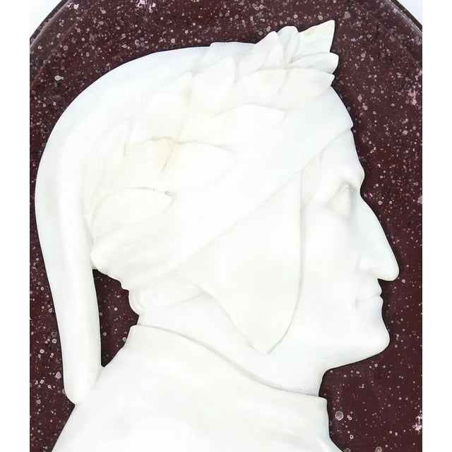 Antique Italian Marble Profile Plaques of Virgil & Dante, 19th-Century, Set of 2 For Sale - Image 4 of 8