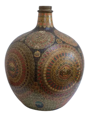Late 19th Century Large Tobacco Label Folk Art Bottle