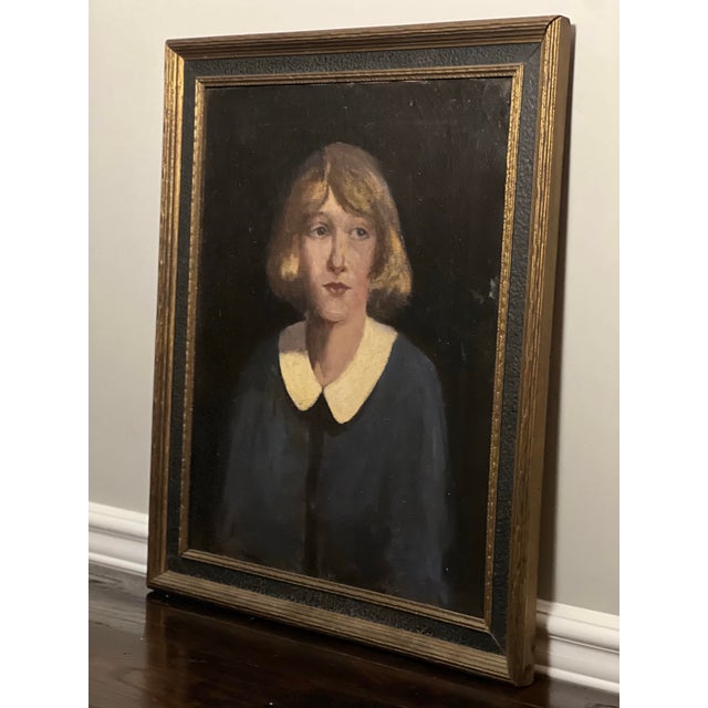 19th Century Framed Portrait of a Girl, "Little Orphant Annie" Oil on Canvas For Sale - Image 4 of 11
