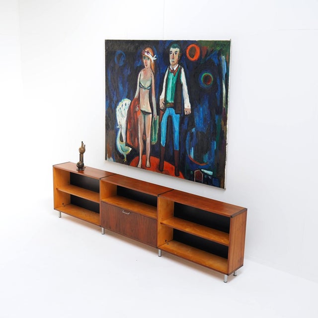 Mid-Century Modern Mid-Century Modern Dutch Made to Measure Sideboard in Teak, 1950s For Sale - Image 3 of 12