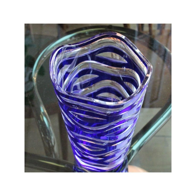 Glass Blue Murano Glass Vase, 2000 For Sale - Image 7 of 9