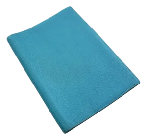 Hermes Turquoise Chevre Leather Globe-Trotter Agenda Cover, C. 2004