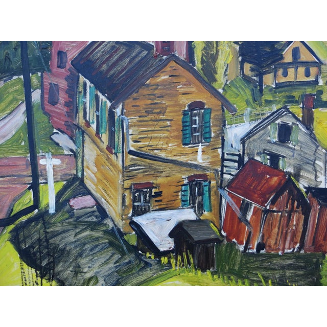 Regionalist Oil on Masonite, Signed Edward Carlson For Sale - Image 4 of 7