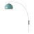 1960s Morelli Half Dome Arc Wall Sconce - Pool Blue Shade, Modern Satin Nickel, White Steel Shade For Sale