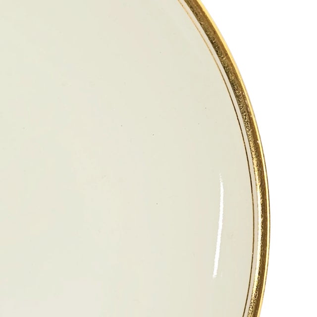 White Haviland & Co Limoges France Bone China Salad Plate With 24k Gold Rim — c.1905–1930 For Sale - Image 8 of 13
