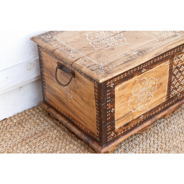 Floral Mandala Mother of Pearl Inlaid Chest For Sale - Image 4 of 12