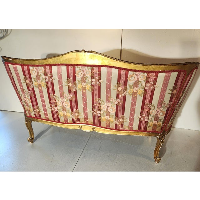 Textile Late 18th Century Louis XV Rococco Gilt Settee For Sale - Image 7 of 8