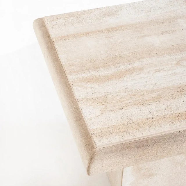 Vintage Side Table in Travertine Marble, 1980s For Sale - Image 9 of 11