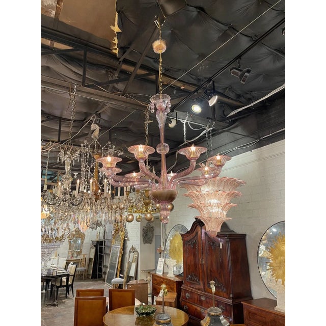 Amethyst Murano Amethyst 8-Light Chandelier For Sale - Image 8 of 9