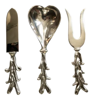 Michael Aram Silver Plate Serving Pieces I Love You - Set of 3