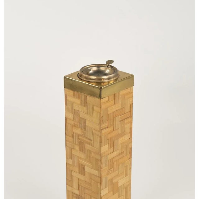 Mid-Century Floor Ashtray in Bamboo and Brass, Italy, 1970s For Sale - Image 11 of 13