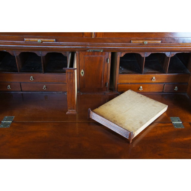 Antique Late 18th Century George III Mahogany Bureau Secretary Desk & Bookcase For Sale - Image 9 of 18