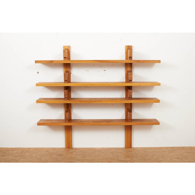 Wall Shelf B17 Bookcase for Wall Mounting in Elm Wood by Pierre Chapo, 1967 For Sale - Image 13 of 13