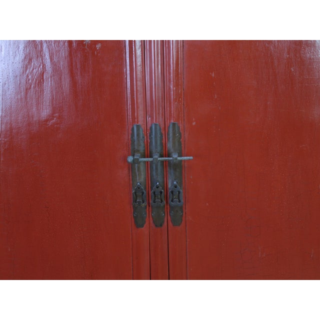 52" Tall China Red Cabinet Armoire For Sale In Greensboro - Image 6 of 13