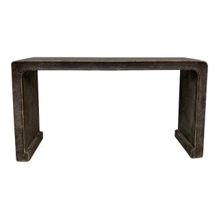 Minimalist Textured Console Table in Onyx For Sale