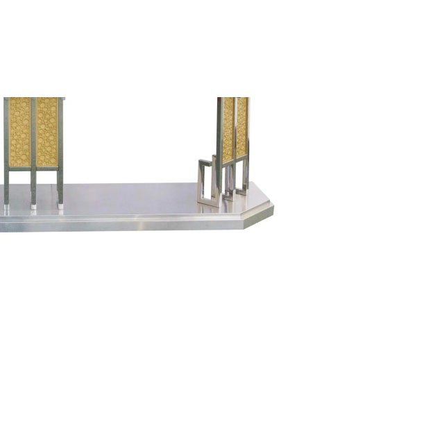 Mid Century Modern Art Deco Style Brass & Chrome Sideboard / Credenzas For Sale In New York - Image 6 of 9