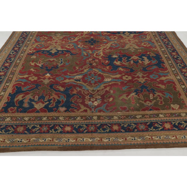 Textile Antique 19th Century English Rug With Heraldic Motifs in Jewel Tones - Rug & Kilim For Sale - Image 7 of 9
