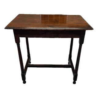 18th Century English George III Oak Side Table With Drawer For Sale