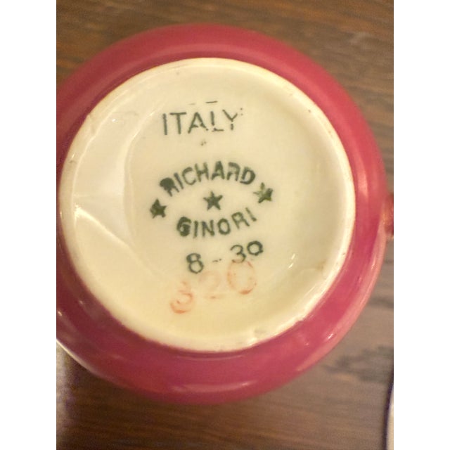 Set of vintage multicolor 6 espresso cups and 7 saucers made in Italy by Richard Ginori. They are all stamped and...