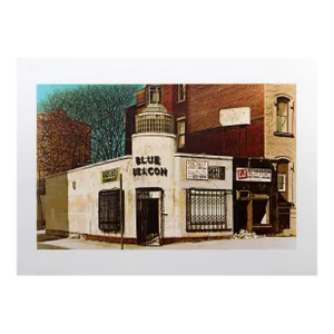 Blue Beacon, John Baeder Screenprint, Signed and Numbered in Pencil