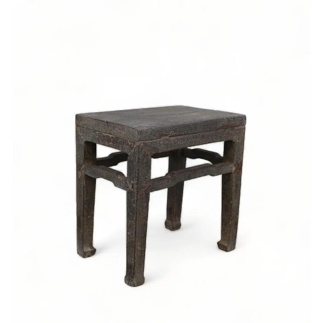 This simple straight line wood side table was used as stool in the old time. It is made of solid elm at the beginning of...