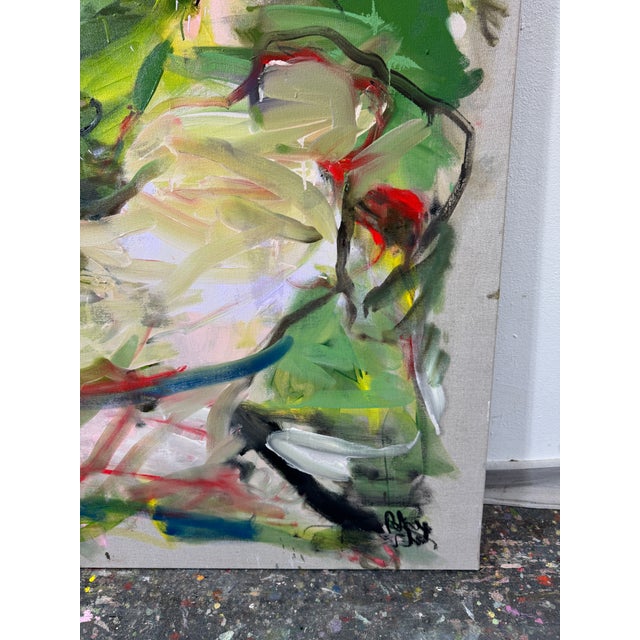 Textile Contemporary Abstract Oil on Canvas "Warmth on Our Skin" by Petra Schott For Sale - Image 7 of 7