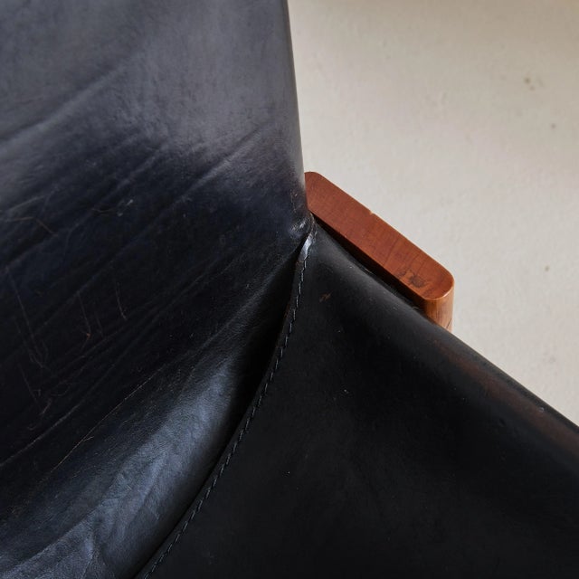 Italian 'Monk' Chair in Black Leather by Afra & Tobia Scarpa, 1974 For Sale - Image 13 of 14